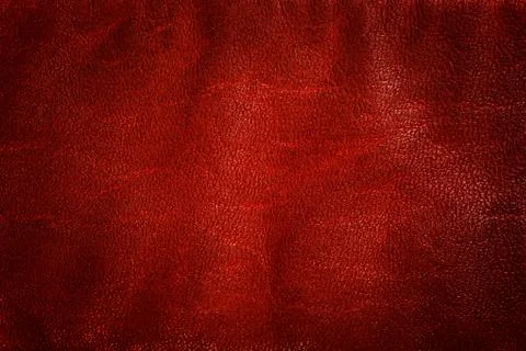 Genuine red leather background, pattern, texture. Natural structure Stock-Fotos