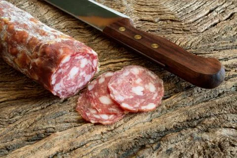 Genuine salami Foto stock