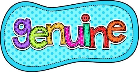 Genuine Stitch Text Label Stock-Illustration