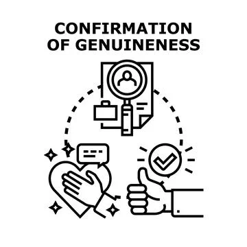Genuineness confirmation checking approval vector concept Stock Illustration