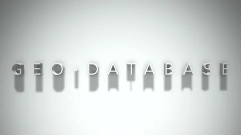 Geo database 3D title animation with shadows on a white background Stock Footage 297818011