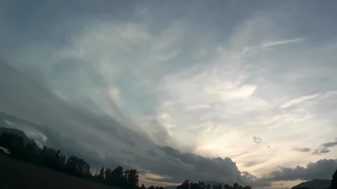 Geo-engineered Cirrus Cross Current Multi Sunset Stock Footage 145043828