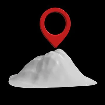 Geo map pin on mountain peak top Stock Illustration