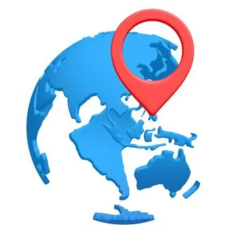 Geo mark pointer on planet earth. Navigation concept 스톡 일러스트
