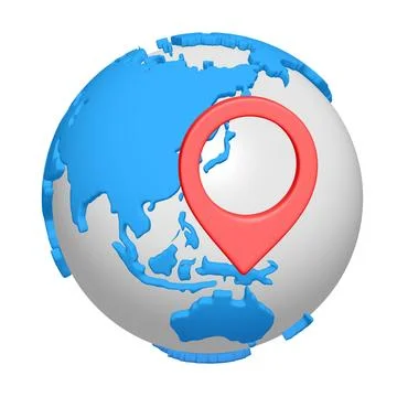Geo mark pointer on planet earth. Navigation concept 스톡 일러스트