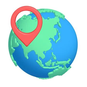 Geo mark pointer on planet earth. Navigation concept 写真素材