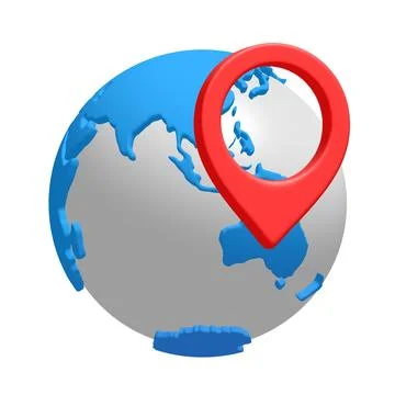 Geo mark pointer on planet earth. Navigation concept Stock Photos