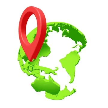 Geo mark pointer on planet earth. Navigation concept Stockfoto's