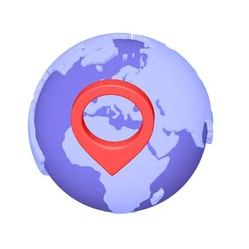 Geo mark pointer on planet earth. Navigation concept Foto stock