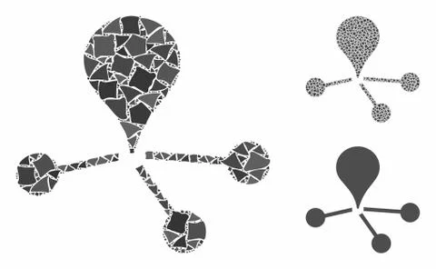 Geo network Mosaic Icon of Humpy Elements イラスト素材