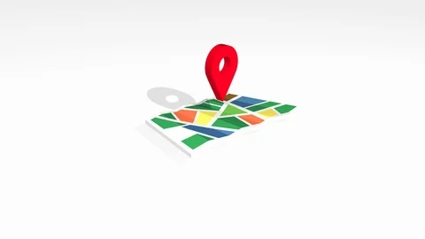 Geo point symbol jumping on map indicating direction Stock Footage 126771771