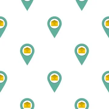 Geo tag mail pattern flat Stock Illustration