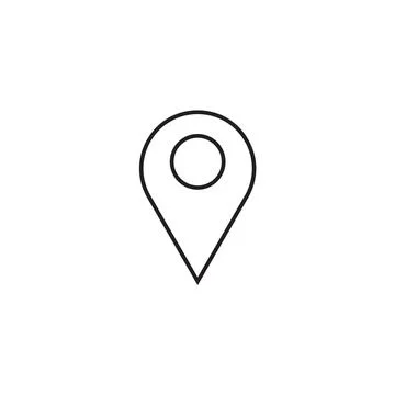 Geo tag outline vector icon. Stock Illustration