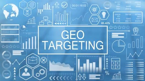 Geo Targeting, Animated Typography Illustrazione stock