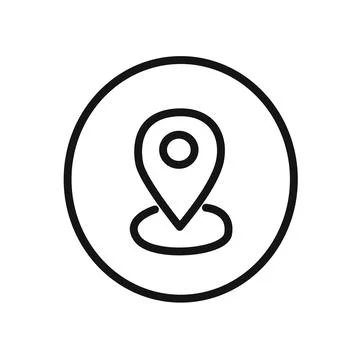 Geo Targeting icon linear vector graphics sign Illustrazione stock