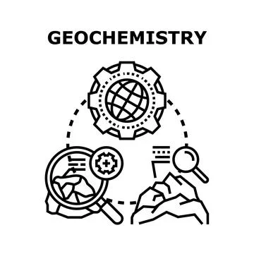 Geochemistry study analyzing earth rock mineral formation 库存插图