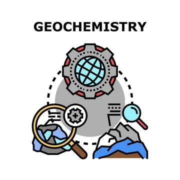 Geochemistry study analyzing earth rock mineral formation Stock Illustration
