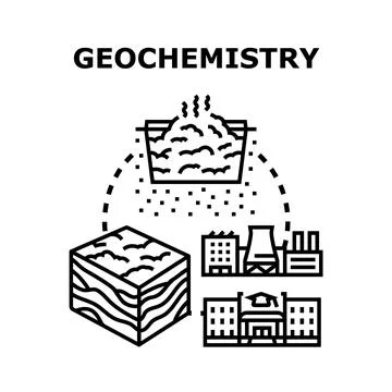 Geochemistry studying earth science and environment pollution Stock Illustration