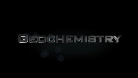 Geochemistry title metal text on black alpha channel background Stock Footage 296201042