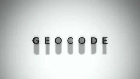 Geocode 3D title animation matte black text on a white background Stock Footage 300717481