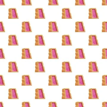 Geode cave entrance seamless pattern on white background 스톡 일러스트