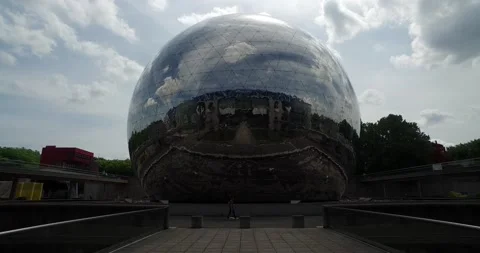 The Geode at City of Science and Industry in the Villette Park, Paris, France Video stock 200401091