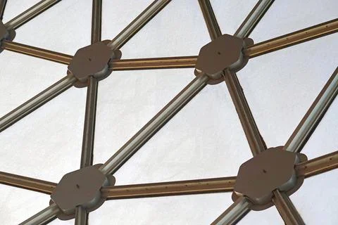 Geodesic dome ceiling structure Stock Photos