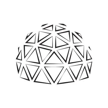 Geodesic dome icon logo design vector illustration. Stock Illustration