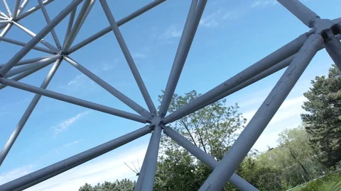 Geodesic dome with museum building Stock Footage 130026650
