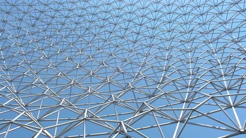 Geodesic dome with museum building Stock Footage 130026985