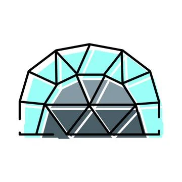 Geodesic dome structure creating architectural icon design Stock Illustration