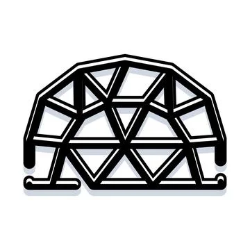 Geodesic dome structure displaying geometric architectural design イラスト素材