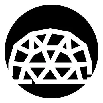 Geodesic dome structure icon with geometric pattern Stock Illustration