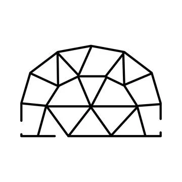 Geodesic dome structure icon representing innovation and design イラスト素材