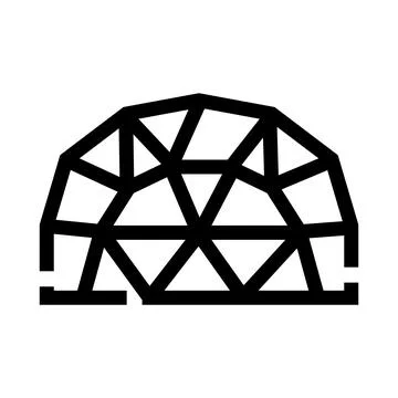 Geodesic dome structure icon with triangular patterns Stockillustratie
