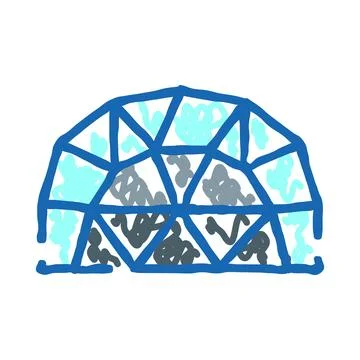Geodesic dome structure illustrating modern architecture and design 库存插图