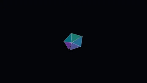 Geodesic Low Poly Crystal Morph Loop with iridescent refracting facets Stock Footage 345639098