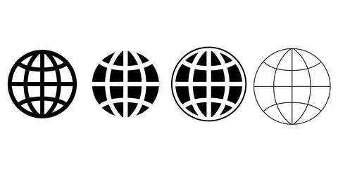 Geodesic sphere and 3D polyhedron wireframe vector set. Four geometric shap.. Stockillustratie