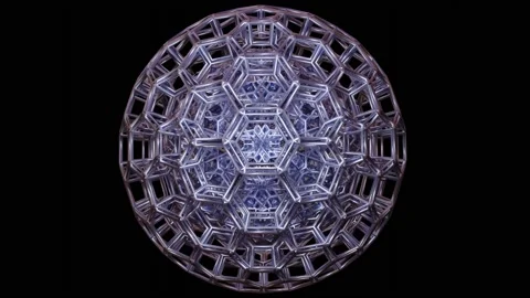 Geodesic sphere growing in complexity. 3d animation Stock Footage 196673785
