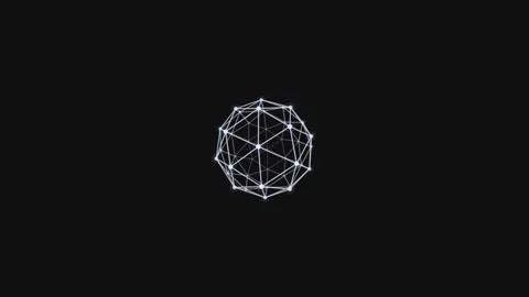 Geodesic Sphere Wireframe Rotation Motion Graphic Loop Stock Footage 341724269
