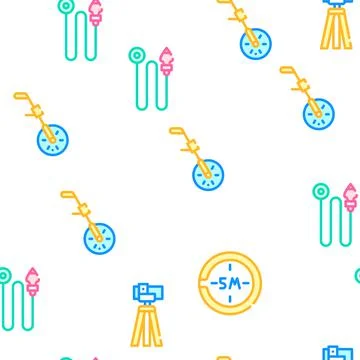 Geodesy Equipment Vector Seamless Pattern Illustrazione stock