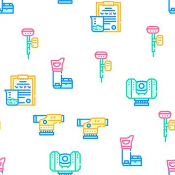 Geodesy Equipment Vector Seamless Pattern Stock Illustration