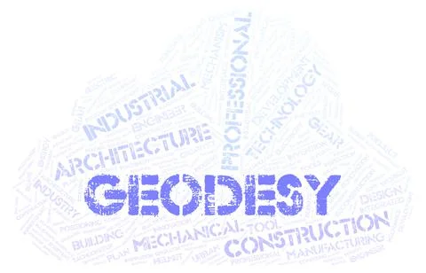 Geodesy typography word cloud create with the text only Stock Illustration