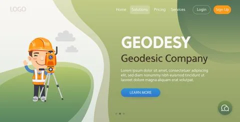 Geodesy Website Template Stock Illustration