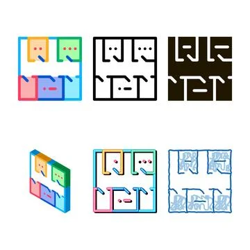 Geodetic axis breakdown icon multipack vector outline イラスト素材