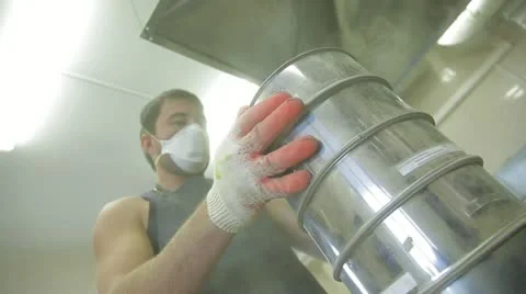 Geodetic laboratory. Rocks sifting. Stock Footage 18323493