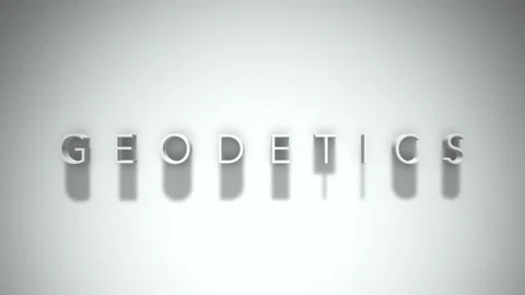 Geodetics 3D title animation with shadows on a white background Stock Footage 296704047