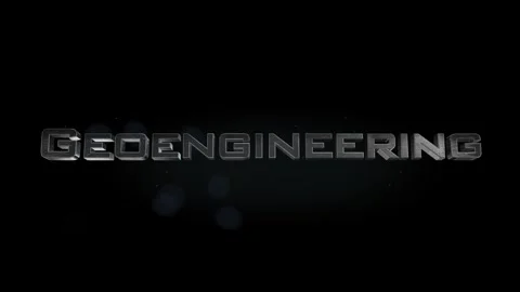 Geoengineering title 3D metal text on black alpha channel background Stock Footage 296281179