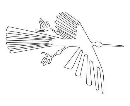 Geoglyph of the condor from Nazca Stock Illustration