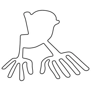 Geoglyph of The Hands from Nazca Stock Illustration